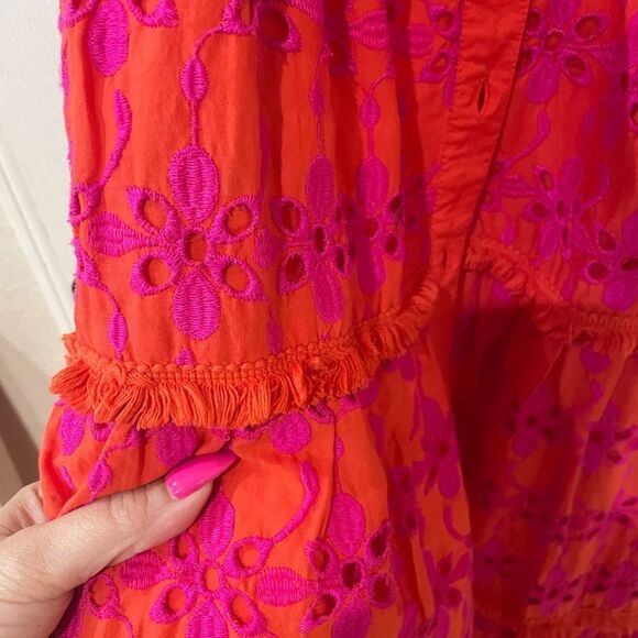J. Crew tiered eyelet button down tiered sundress size 0 - Picture 6 of 8